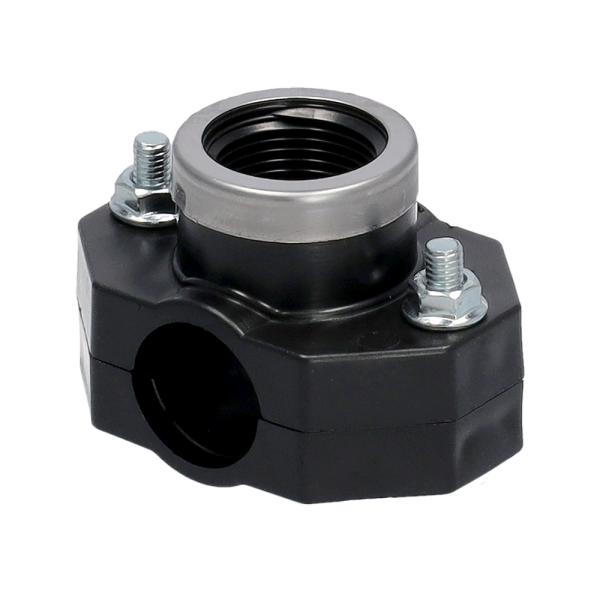 PP Anbohrschelle für PE-Rohr 25 mm x 1/2" Innengewinde (IG) 2 Schrauben VA-Ring