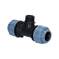 PP/PE Fitting T-Stück Klemm x AG x Klemm PN10 20 mm...