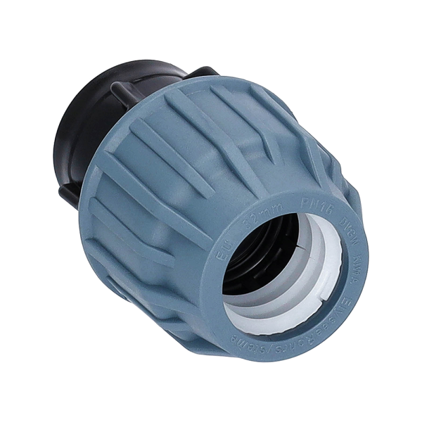 PP Fitting Klemmkupplung Klemm x Innengewinde (IG) 16 mm x 1/2" PN16 DVGW