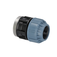 PP Fitting Klemmkupplung Klemm x Innengewinde (IG) 32 mm x 1 1/4" mit VA-Ring PN16 DVGW