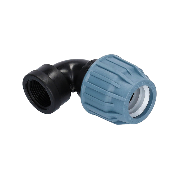 PP Fitting Klemmwinkel 90° Klemm x Innengewinde (IG) 20 mm x 1/2" PN16 DVGW