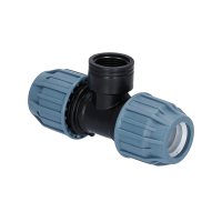 PP/PE Fitting T-Stück Klemm x IG x Klemm PN16 DVGW 32 mm x 1" x 32 mm