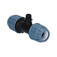 PP/PE Fitting T-Stück Klemm x AG x Klemm PN16 DVGW 32 mm x 3/4" x 32 mm