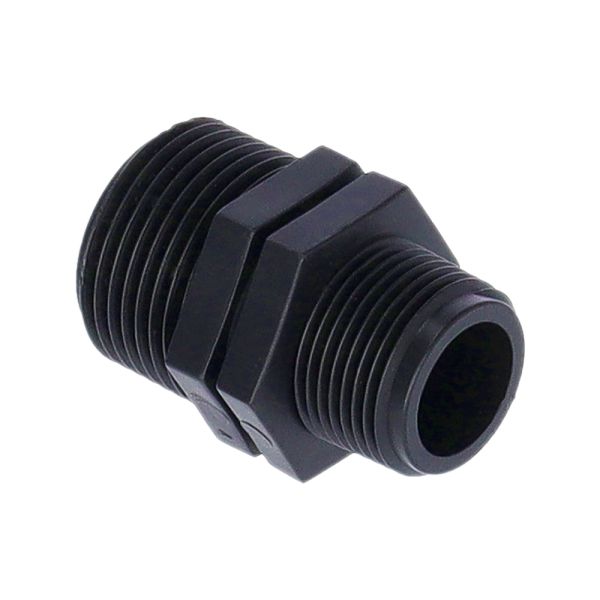 PP Reduzierdoppelnippel Außengewinde (AG) x Außengewinde (AG) 1 1/2" x 1" PN10