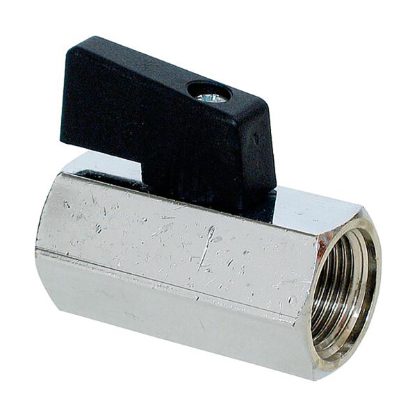 Mini-Kugelhahn Messing mit kurzem Hebel IG x IG 1/2" x 1/2"