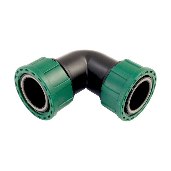 PVC- 90° Winkelkupplung mit O-Ring IG x IG 1 1/2" x 1 1/2"