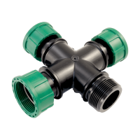 PVC- Kreuzkupplung mit O-Ring IG x IG x IG x AG 1 1/2" x 1 1/2" x 1 1/2" x 1 1/2"