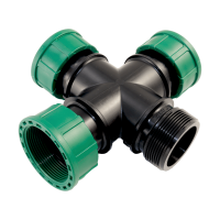 PVC- Kreuzkupplung mit O-Ring IG x IG x IG x AG 2" x 2" x 2" x 2"