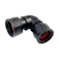 PVC - Verbindungsstück Ventilverteiler mit O-Ring 90° Winkel 1" IG x 1" IG Schwarz