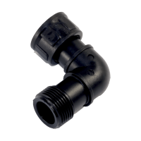 PVC - Verbindungsstück Ventilverteiler mit O-Ring 90° Winkel 1" IG x 1" AG Schwarz