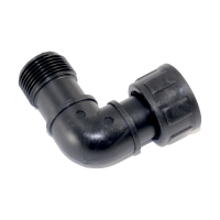 PVC - Verbindungsstück Ventilverteiler mit O-Ring 90° Winkel 1" IG x 1" AG Schwarz