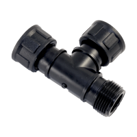 PVC - Verbindungsstück Ventilverteiler mit O-Ring T-Stück 1" IG x 1" IG x 1" AG Schwarz