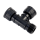 PVC - Verbindungsstück Ventilverteiler mit O-Ring T-Stück 1" IG x 1" IG x 1" AG Schwarz