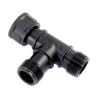 PVC - Verbindungsstück Ventilverteiler mit O-Ring T-Stück 1" IG x 1" AG x 1" AG Schwarz