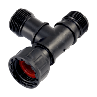 PVC - Verbindungsstück Ventilverteiler mit O-Ring T-Stück 1" IG x 1" AG x 1" AG Schwarz