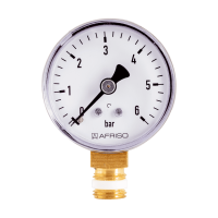 Druckmesser - Manometer Ø 50 MM Radial 1/4" AG - Selbstdichtend mit PTFE-Dichtring 0-6 Bar