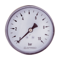 Druckmesser - Manometer Ø 50 MM Axial  1/4" AG - Selbstdichtend mit PTFE-Dichtring 0-10 Bar