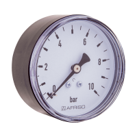 Druckmesser - Manometer Ø 50 MM Axial  1/4" AG - Selbstdichtend mit PTFE-Dichtring 0-10 Bar