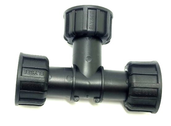 Ventilverteiler Swivel T-Stück 3 x Innengewinde (IG) mit Überwurfmutter 1"