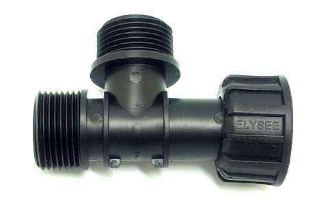 Ventilverteiler Swivel T-Stück 1 x Innengewinde (IG) mit Überwurfmutter 2 x Außengewinde (AG) 1"
