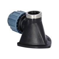 PP/PE Fitting Winkel 90&deg; Klemm x IG mit VA-Ring mit Wandscheibe DVGW 16 mm x 1/2"