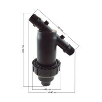 YDV Kunststoff-Filter AG x AG Modell "D" 3/4" Kunststoff-Sieb 120 Mesh