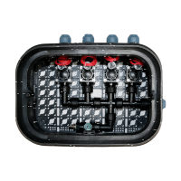Ventilbox vormontiert Standard 4 Kreise / Zonen mit Hunter PGV Magnetventilen inkl. Ausblasventil für Druckluft