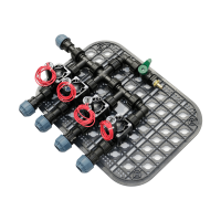 Ventilbox vormontiert Standard 4 Zonen mit Hunter PGV Magnetventilen inkl. Ausblasventil f&uuml;r Druckluft-25 mm