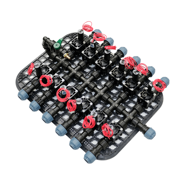 Ventilbox vormontiert Jumbo 12 Zonen mit Hunter PGV Magnetventilen inkl. Ausblasventil f&uuml;r Druckluft-25 mm