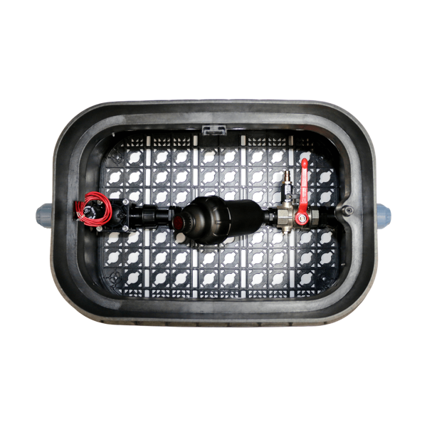 Starterbox vormontiert Standard mit Masterventil, Wasserfilter und Kugelhahn inkl. Ausblasventil für Druckluft