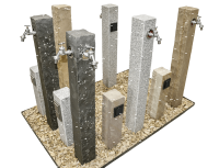 Wasserentnahme - Stele aus Naturstein H = 1,00 m